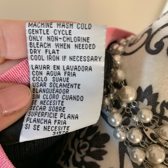 SAG Harbor- women’s button up cardigan, black and pink, size XL - Picture 8 of 9